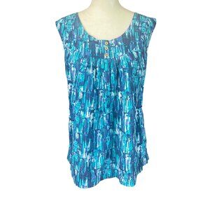 Classic Elements women's XL teal blue babydoll style sleeveless tank top